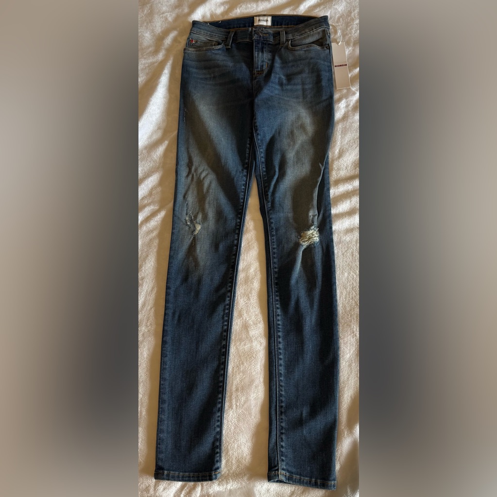 Nwt Hudson Jeans Women’s Size 27 Nico Midrise Ankle Super Skinny Destroyed